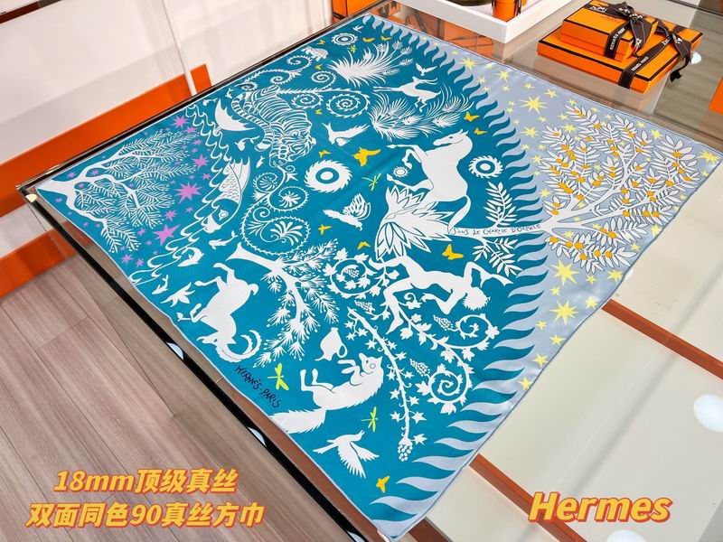 Hermes Silk Scarf 90X90cm E02 (18)