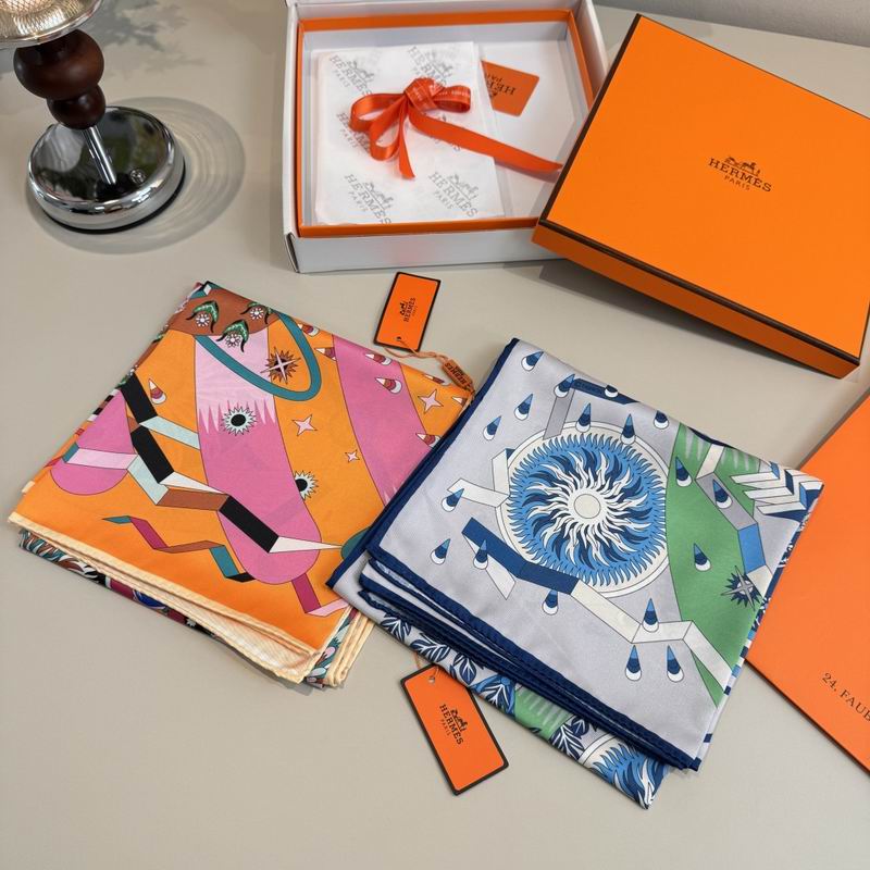 Hermes Silk Scarf 90X90cm E06 (10)