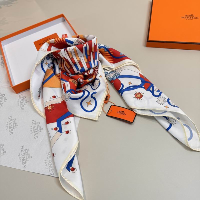 Hermes Silk Scarf 90X90cm E06 (22)