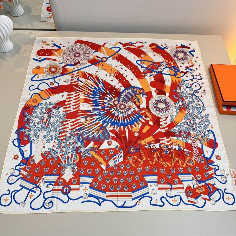 Hermes Silk Scarf 90X90cm E06 (27)