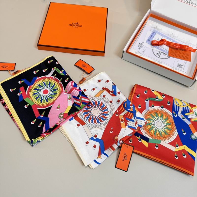 Hermes Silk Scarf 90X90cm E06 (37)