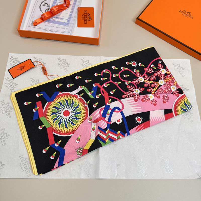 Hermes Silk Scarf 90X90cm E06 (43)