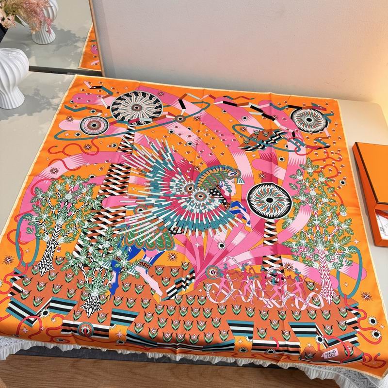 Hermes Silk Scarf 90X90cm E06 (9)