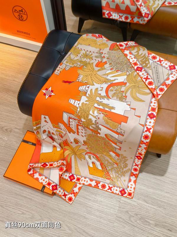 Hermes Silk Scarf 90X90cm E07 (24)