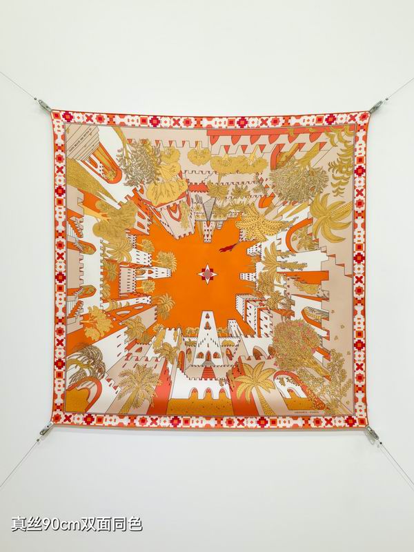 Hermes Silk Scarf 90X90cm E07 (26)