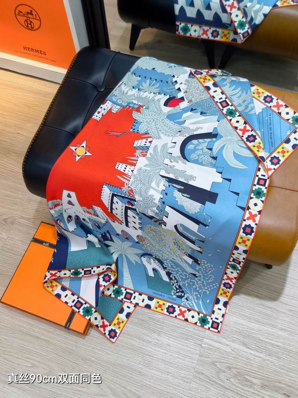 Hermes Silk Scarf 90X90cm E07 (33)