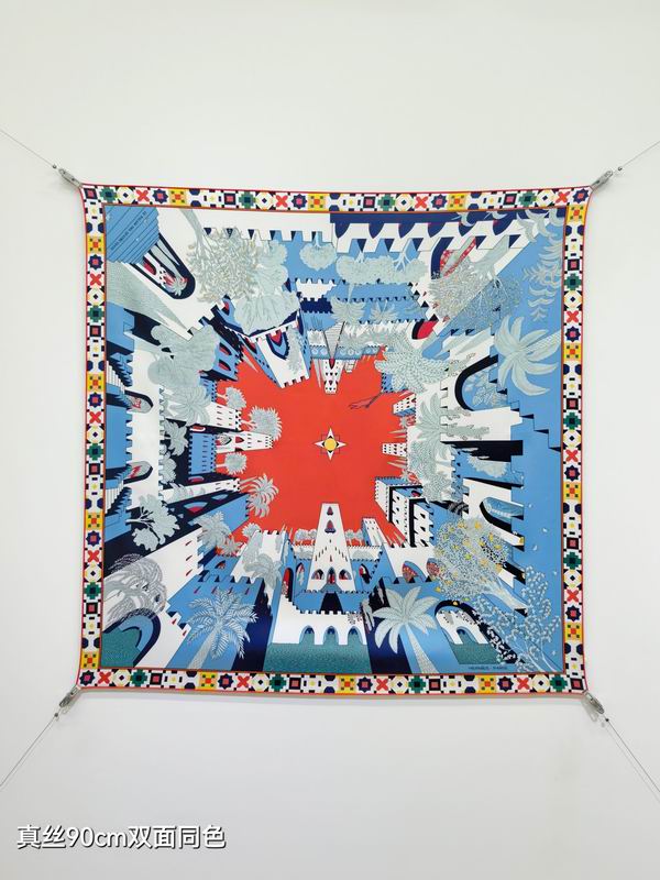 Hermes Silk Scarf 90X90cm E07 (35)