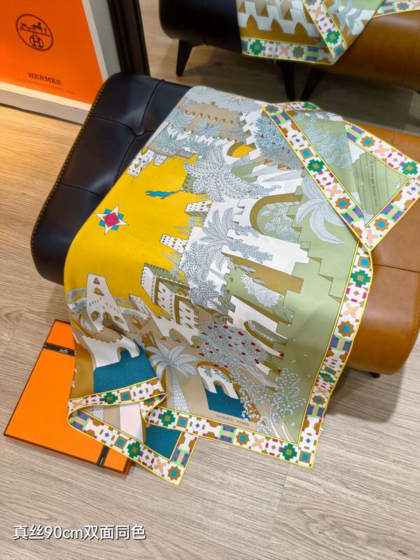 Hermes Silk Scarf 90X90cm E07 (43)