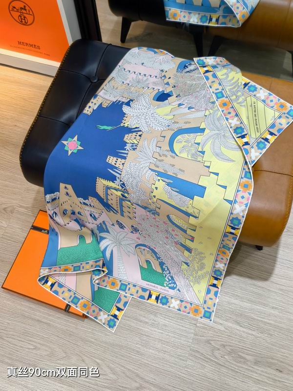 Hermes Silk Scarf 90X90cm E07 (6)