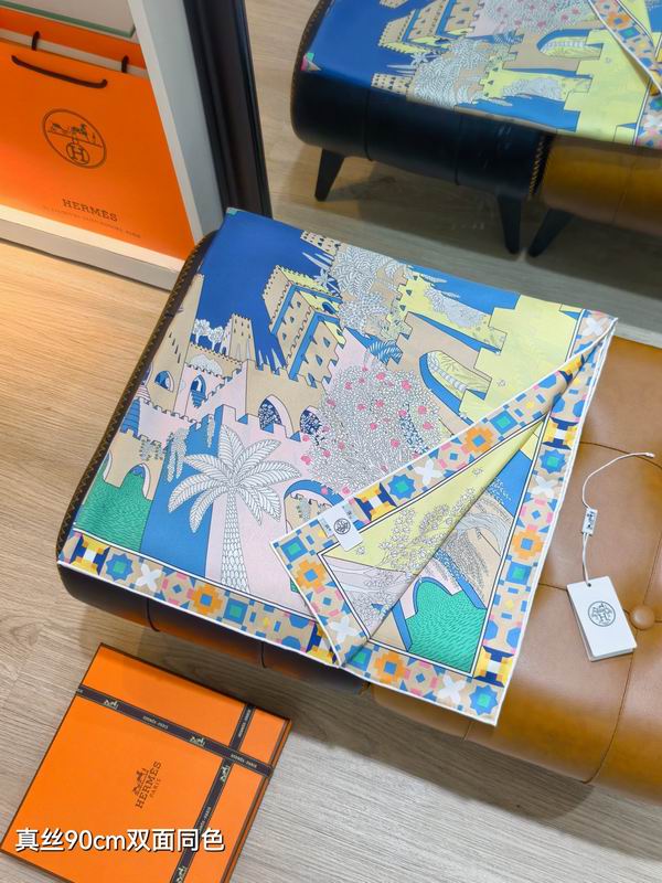 Hermes Silk Scarf 90X90cm E07 (7)