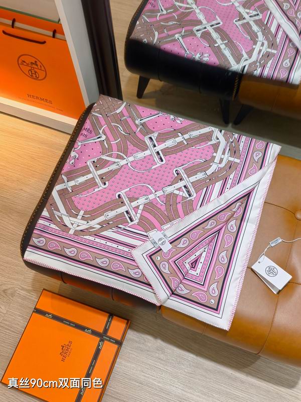 Hermes Silk Scarf 90X90cm E16 (7)