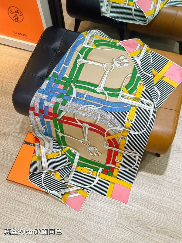 Hermes Silk Scarf 90X90cm E17 (14)