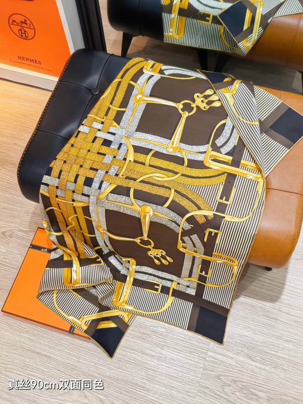 Hermes Silk Scarf 90X90cm E17 (32)