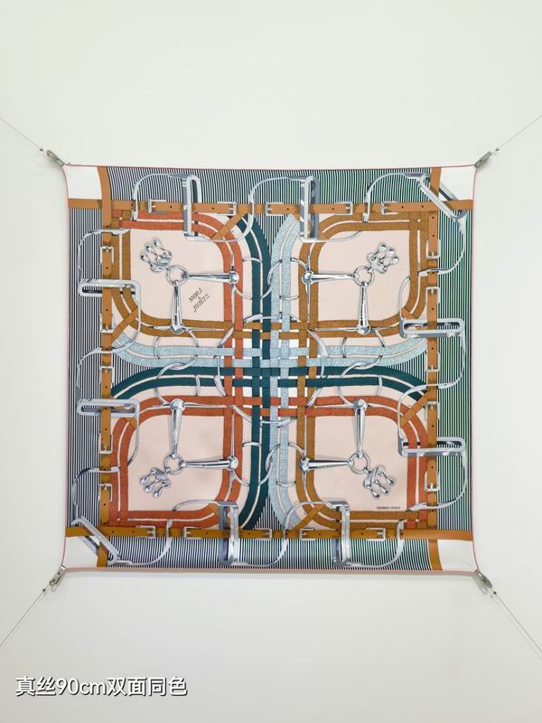 Hermes Silk Scarf 90X90cm E17 (7)