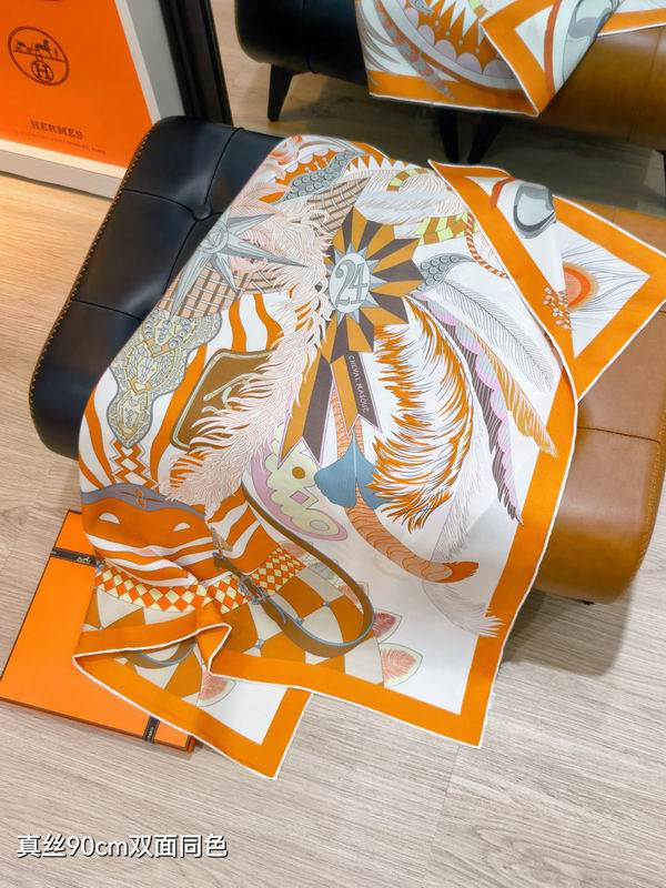 Hermes Silk Scarf 90X90cm E28 (15)