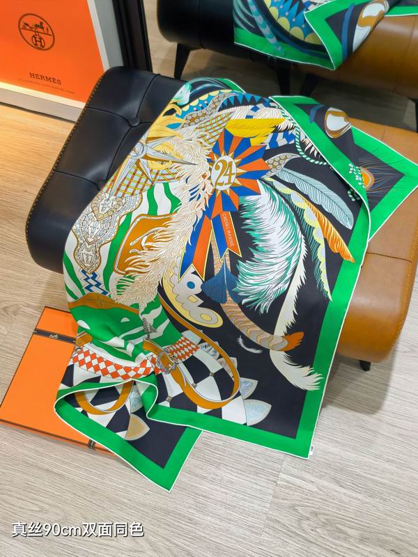 Hermes Silk Scarf 90X90cm E28 (42)