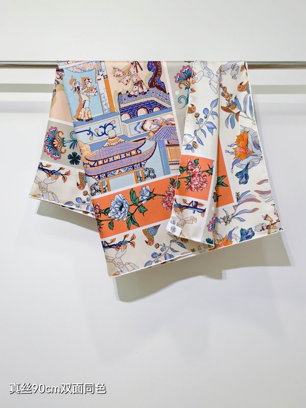 Hermes Silk Scarf 90X90cm E29 (12)