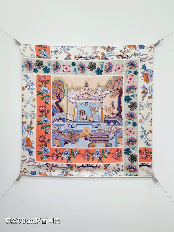 Hermes Silk Scarf 90X90cm E29 (18)