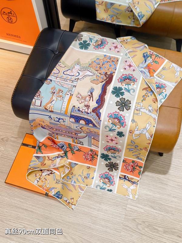 Hermes Silk Scarf 90X90cm E29 (25)