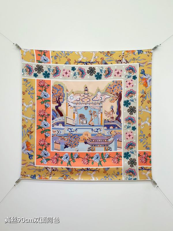 Hermes Silk Scarf 90X90cm E29 (27)