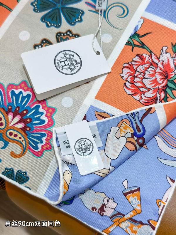 Hermes Silk Scarf 90X90cm E29 (5)