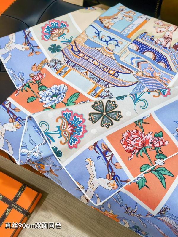 Hermes Silk Scarf 90X90cm E29 (6)