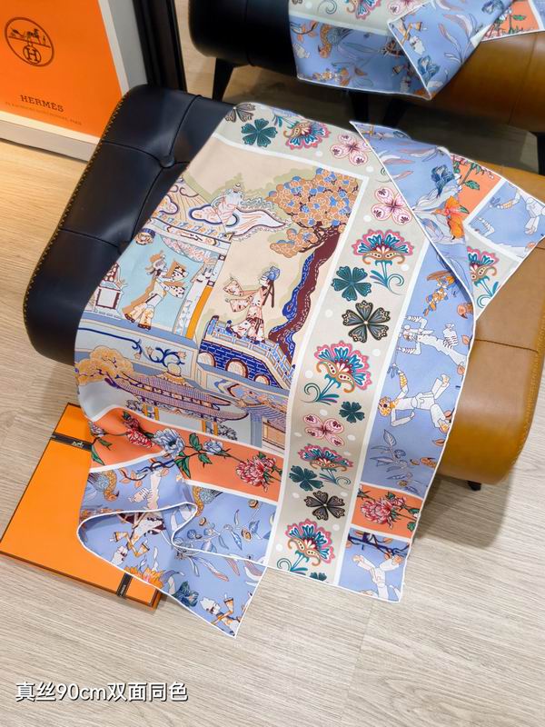 Hermes Silk Scarf 90X90cm E29 (7)