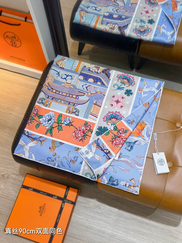 Hermes Silk Scarf 90X90cm E29 (8)