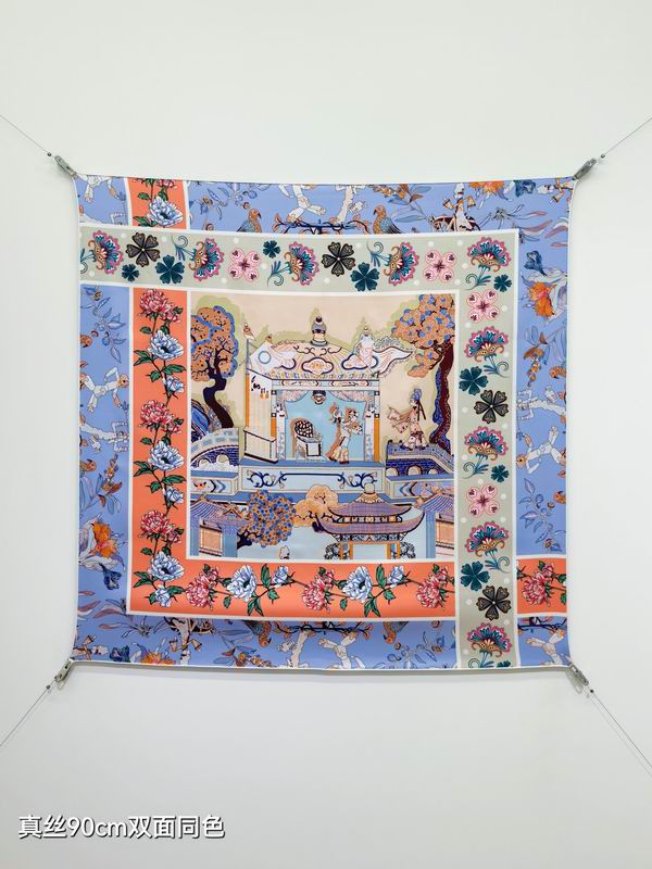 Hermes Silk Scarf 90X90cm E29 (9)