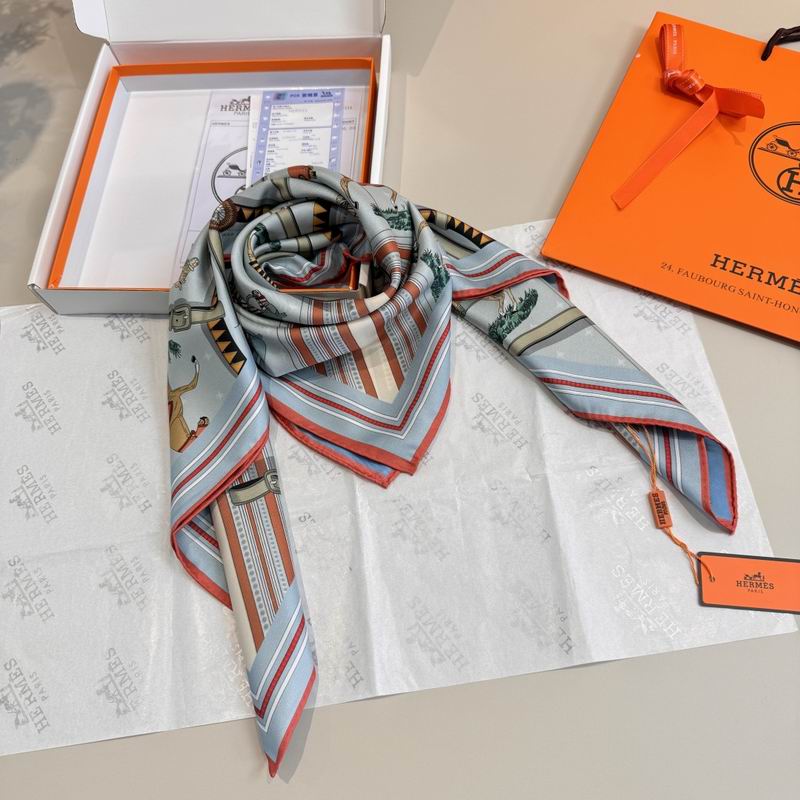 Hermes silk scarf 90X90cm E16 (12)
