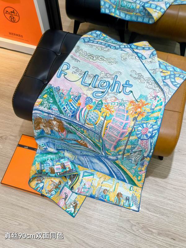 Hermes silk scarf 90X90cm E27 (15)