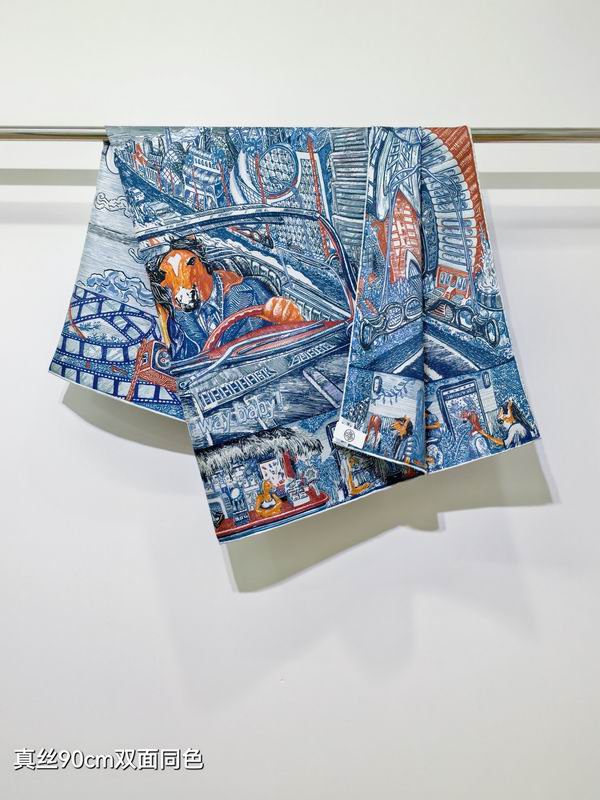 Hermes silk scarf 90X90cm E27 (3)