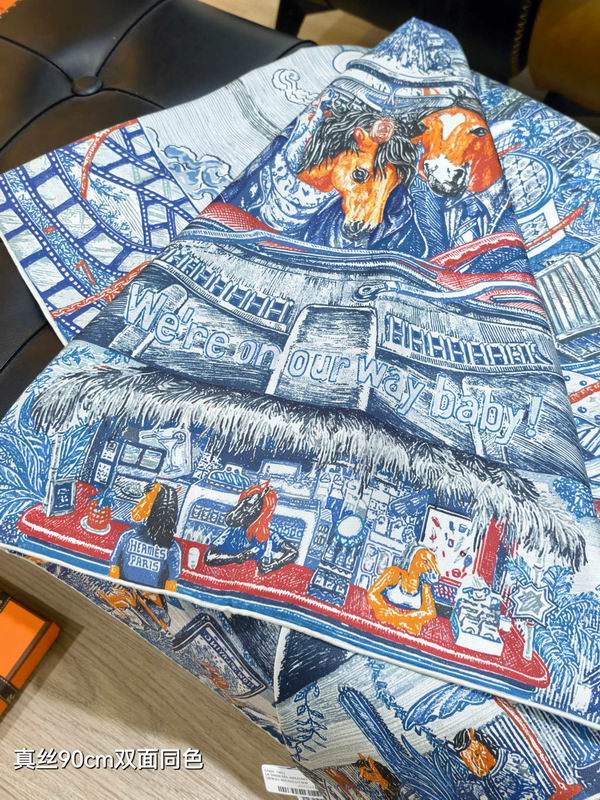 Hermes silk scarf 90X90cm E27 (5)