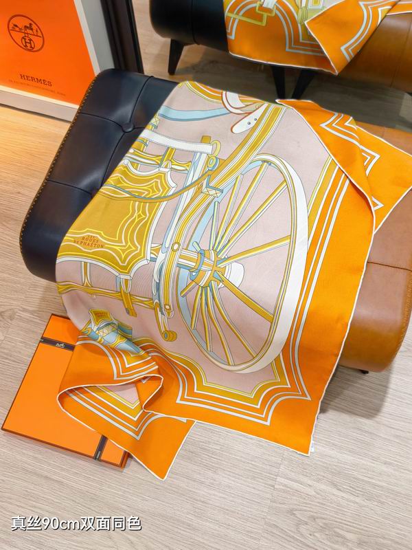 Hermes silk scarf 90X90cm E43 (5)