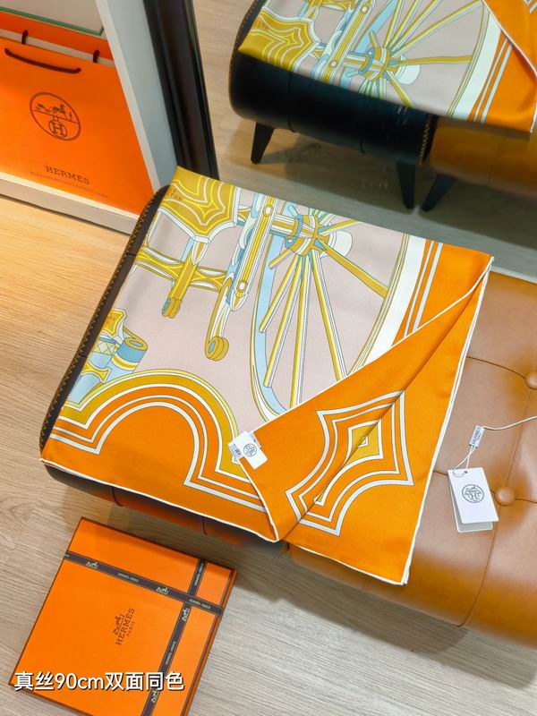 Hermes silk scarf 90X90cm E43 (6)