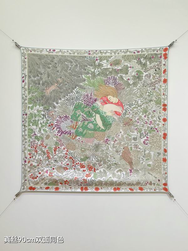 Hermes silk scarf 90X90cm E44 (38)