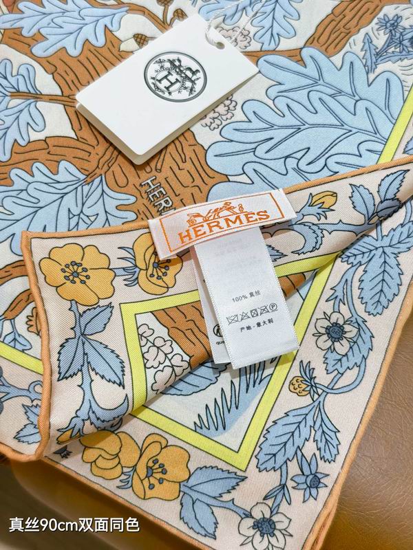 Hermes silk scarf 90X90cm E44 (4)