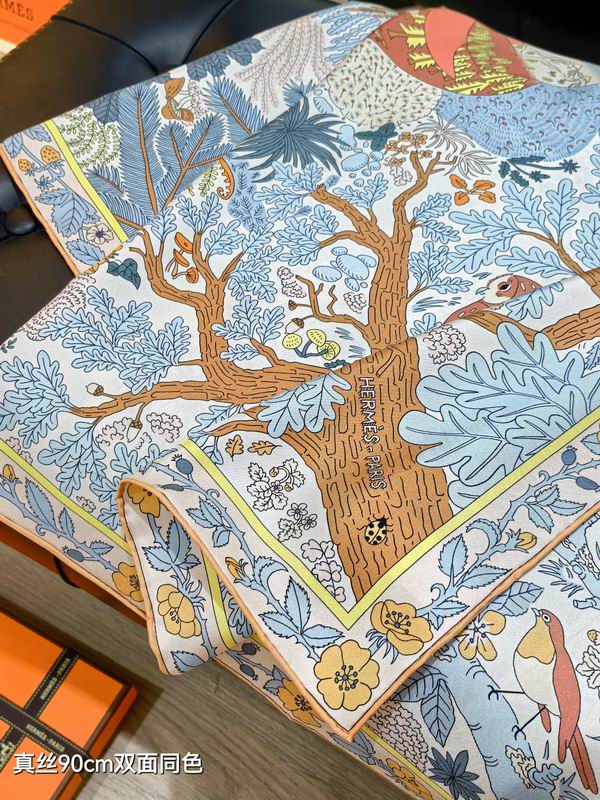 Hermes silk scarf 90X90cm E44 (5)
