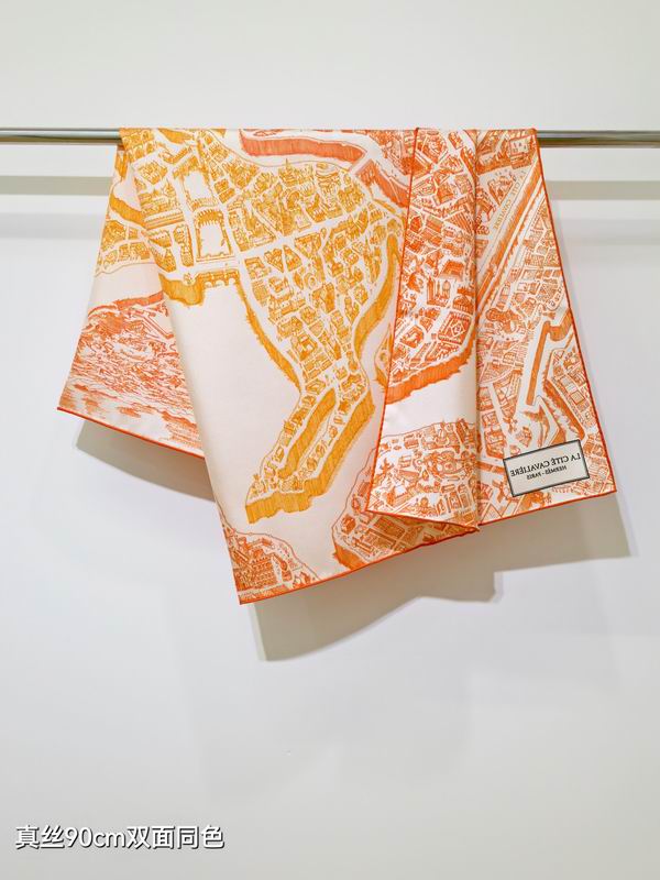 Hermes silk scarf 90X90cm E58 (11)