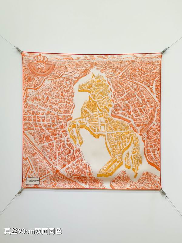 Hermes silk scarf 90X90cm E58 (17)
