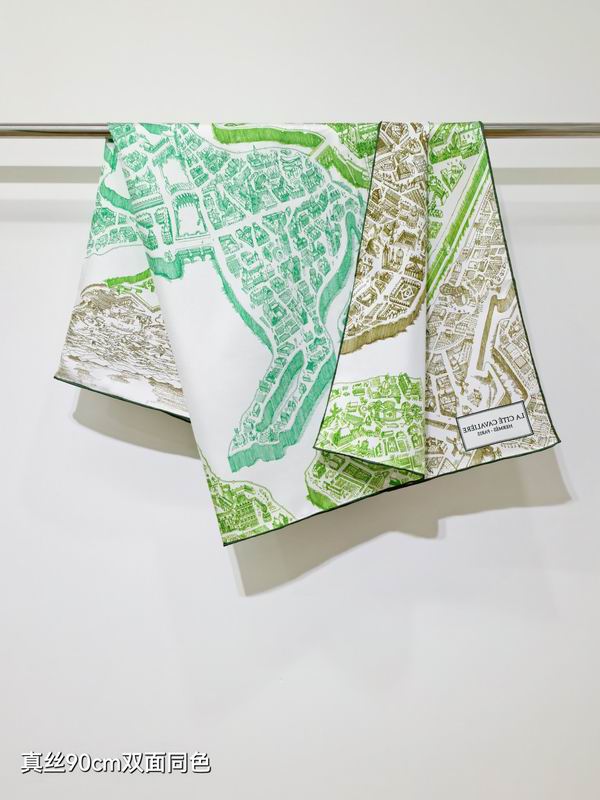 Hermes silk scarf 90X90cm E58 (2)