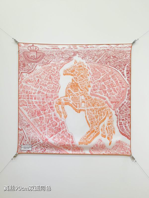 Hermes silk scarf 90X90cm E58 (26)