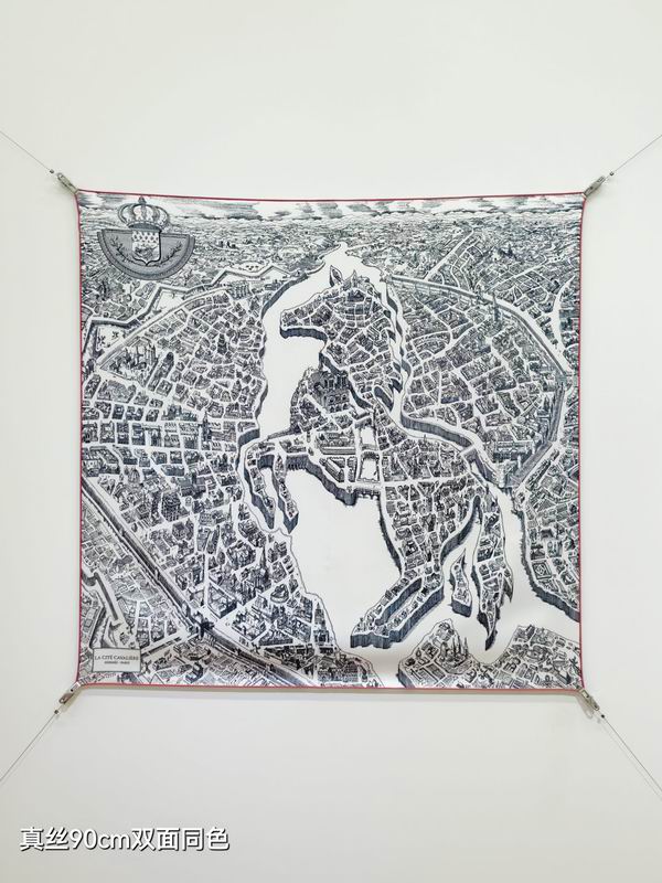 Hermes silk scarf 90X90cm E58 (35)
