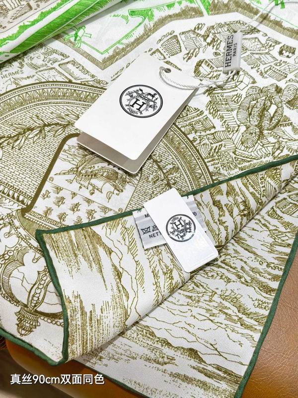 Hermes silk scarf 90X90cm E58 (4)