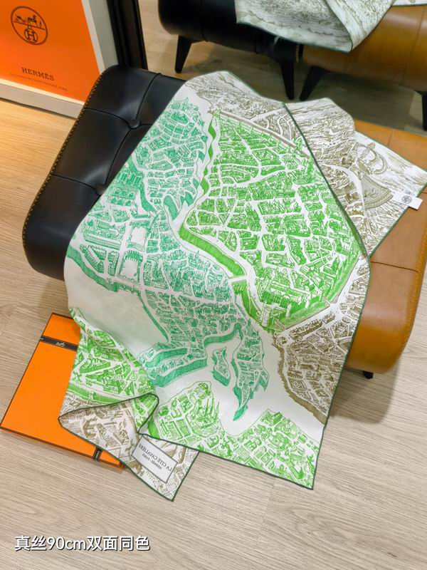 Hermes silk scarf 90X90cm E58 (6)