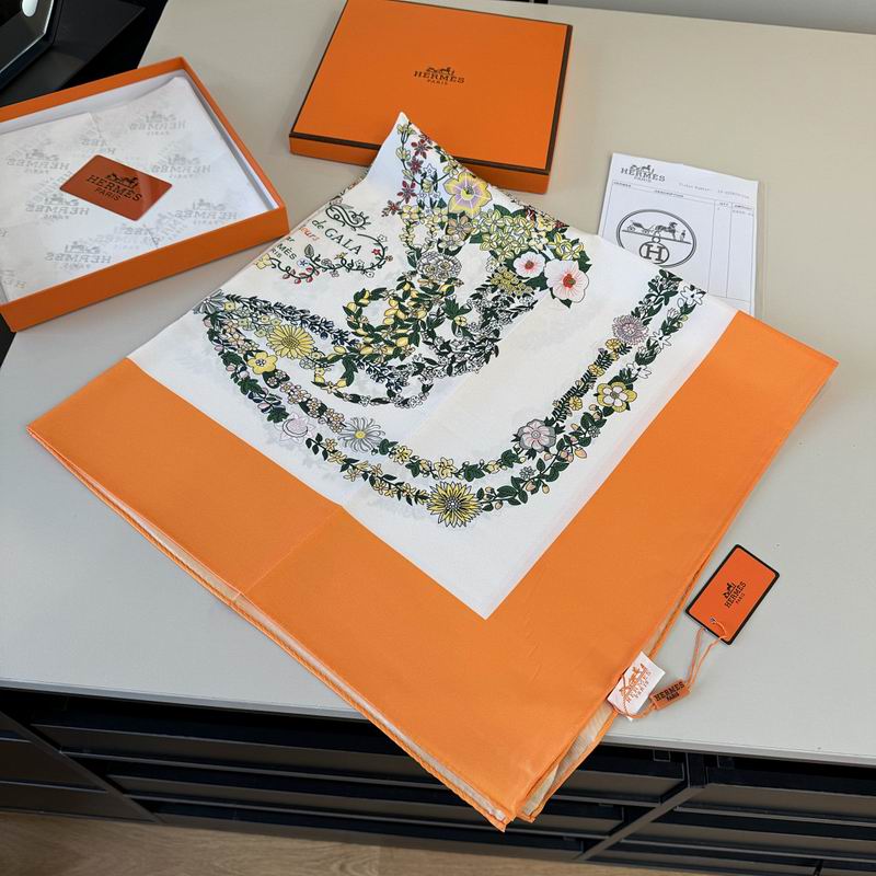 Hermes silk scarf hm (125)