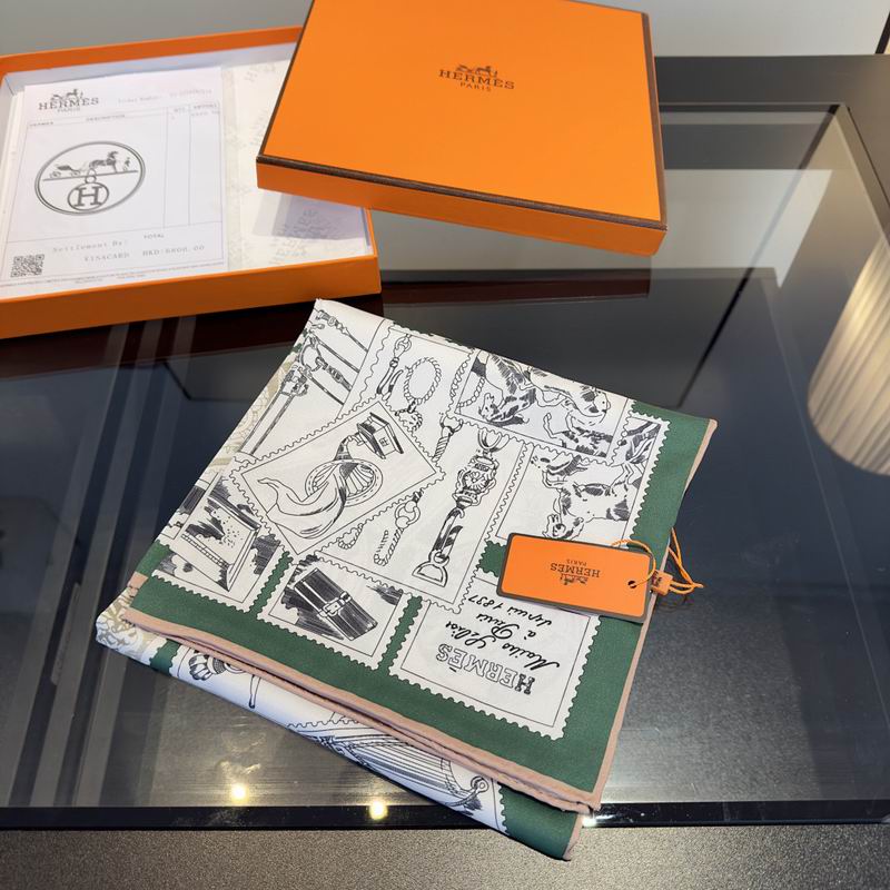 Hermes silk scarf hm (153)