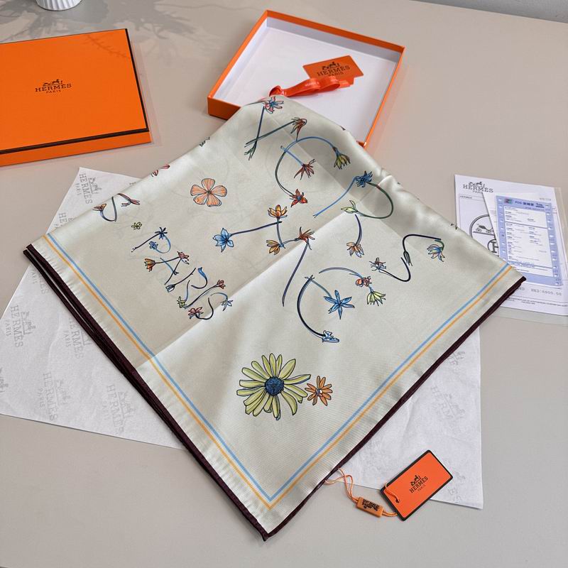 Hermes silk scarf hm (175)