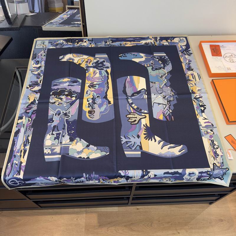 Hermes silk scarf hm (209)