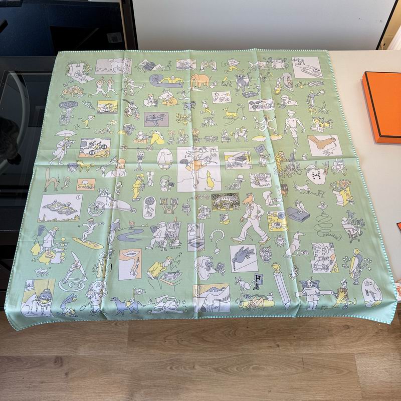 Hermes silk scarf hm (219)